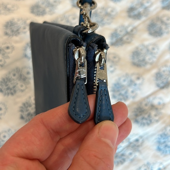 Coach blue wristlet - double zip - Picture 6 of 8
